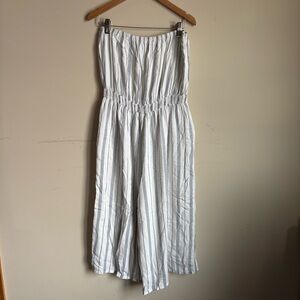 Hem & Thread Light Blue and White Striped Jumpsuit